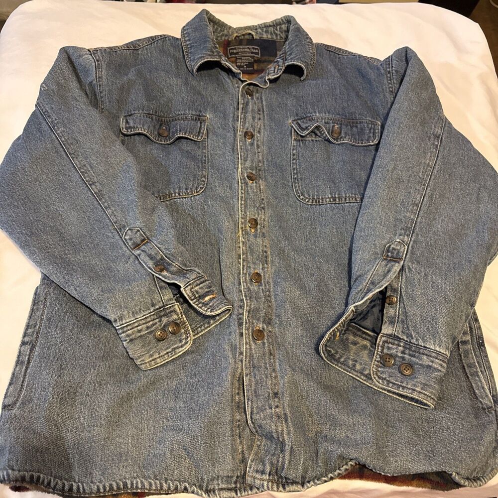 Susquehanna Trail Outfitters Denim Fleece Lined Chore Coat Men's Size M Y2K
